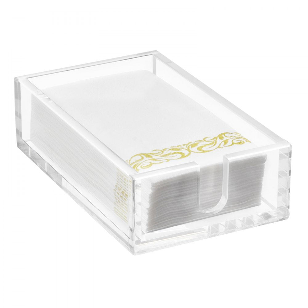 VEVOR Acrylic Napkin Holder, 9.1 x 5.5 x 2.6 inch, Clear Bathroom Guest Towel Storage Tray with U-Shaped Opening