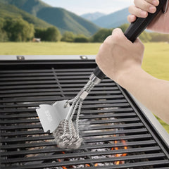 VEVOR Grill Brush and Scraper, BBQ Brush for Outdoor Grills, Stainless Steel Woven Wire, Bristle Free Barbecue Brushes