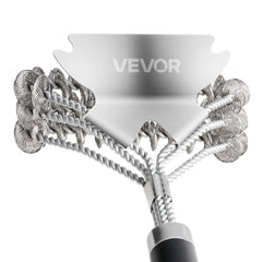VEVOR Grill Brush and Scraper, BBQ Brush for Outdoor Grills, Stainless Steel Woven Wire, Bristle Free Barbecue Brushes