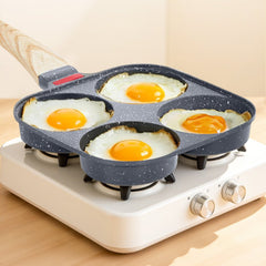 VEVOR Egg Pan, 4-Cup Nonstick Egg Frying Pan, Aluminum Breakfast Omelette Skillet for Pancakes, Hamburgers, Sandwiches