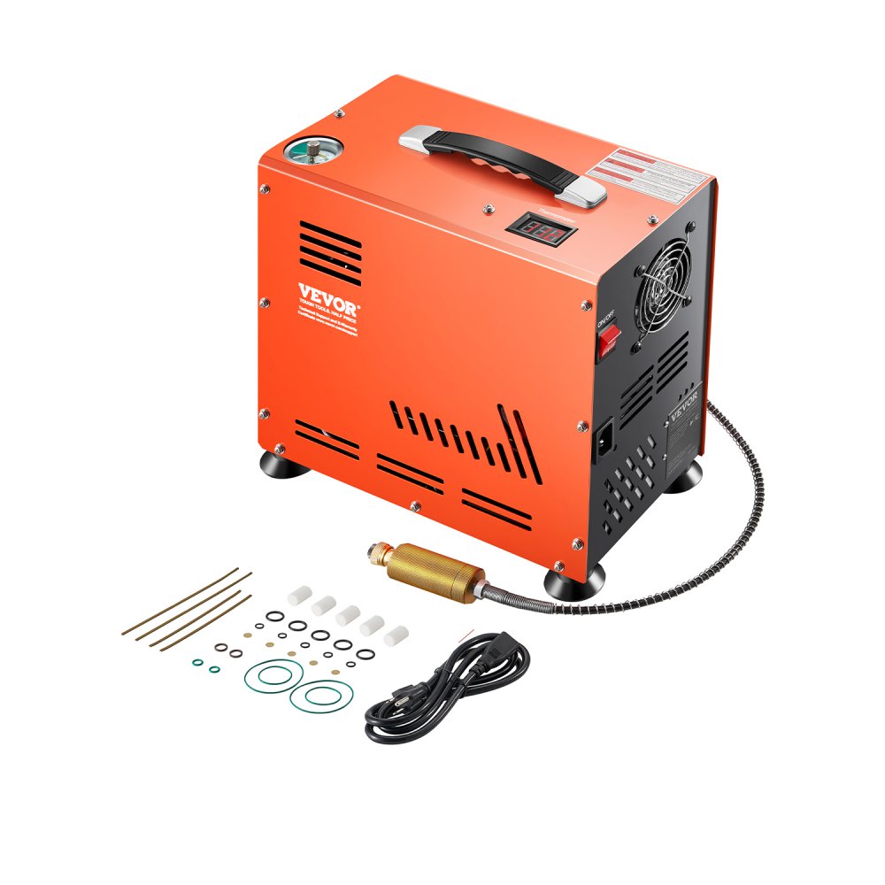 VEVOR PCP Air Compressor, 800W Dual-Cylinder PCP Airgun Compressor 4500PSI/30Mpa with Built-in Fan Cooling System