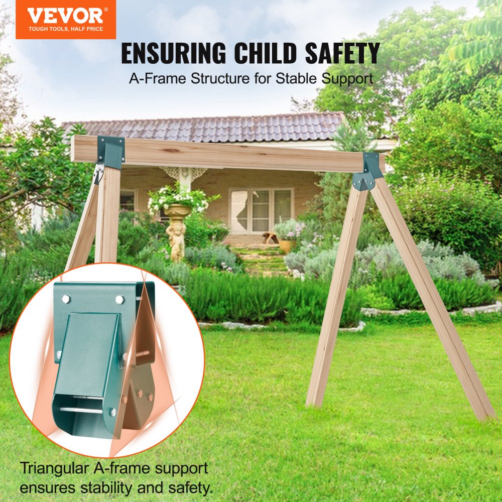 VEVOR A-Frame Middle Swing Set Brackets, Heavy Duty Carbon Steel Swing with Mounting Hardware, DIY Swing Bracket Swing