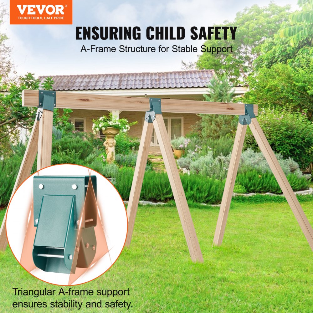 VEVOR A-Frame Middle Swing Set Brackets, Heavy Duty Carbon Steel Swing Set Hardware with Mounting Hardware, DIY Swing