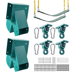 VEVOR Swing Set Brackets, Heavy-Duty A-frame Set Hardware, with 2 A-Frame Swing Brackets & 2 Seats & 4 Hangers, for
