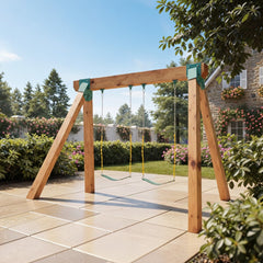 VEVOR Swing Set Brackets, Heavy-Duty A-frame Set Hardware, with 2 A-Frame Swing Brackets & 4 Hangers, Sturdy for