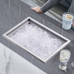 VEVOR Drop in Ice Chest, 20"L x 14"W x 12"H Stainless Steel Ice Cooler, Commercial Ice Bin with Cover, 40 qt Outdoor