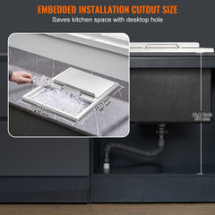 VEVOR Drop in Ice Chest, 24"L x 18"W x 13"H Stainless Steel Ice Cooler, Commercial Ice Bin with Sliding Cover, 40.9 qt
