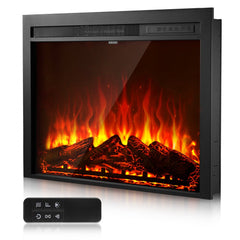 VEVOR Electric Fireplace Insert, 35 inch Recessed and Wall Mounted with Adjustable Flame Color Brightness & 8h Timer &