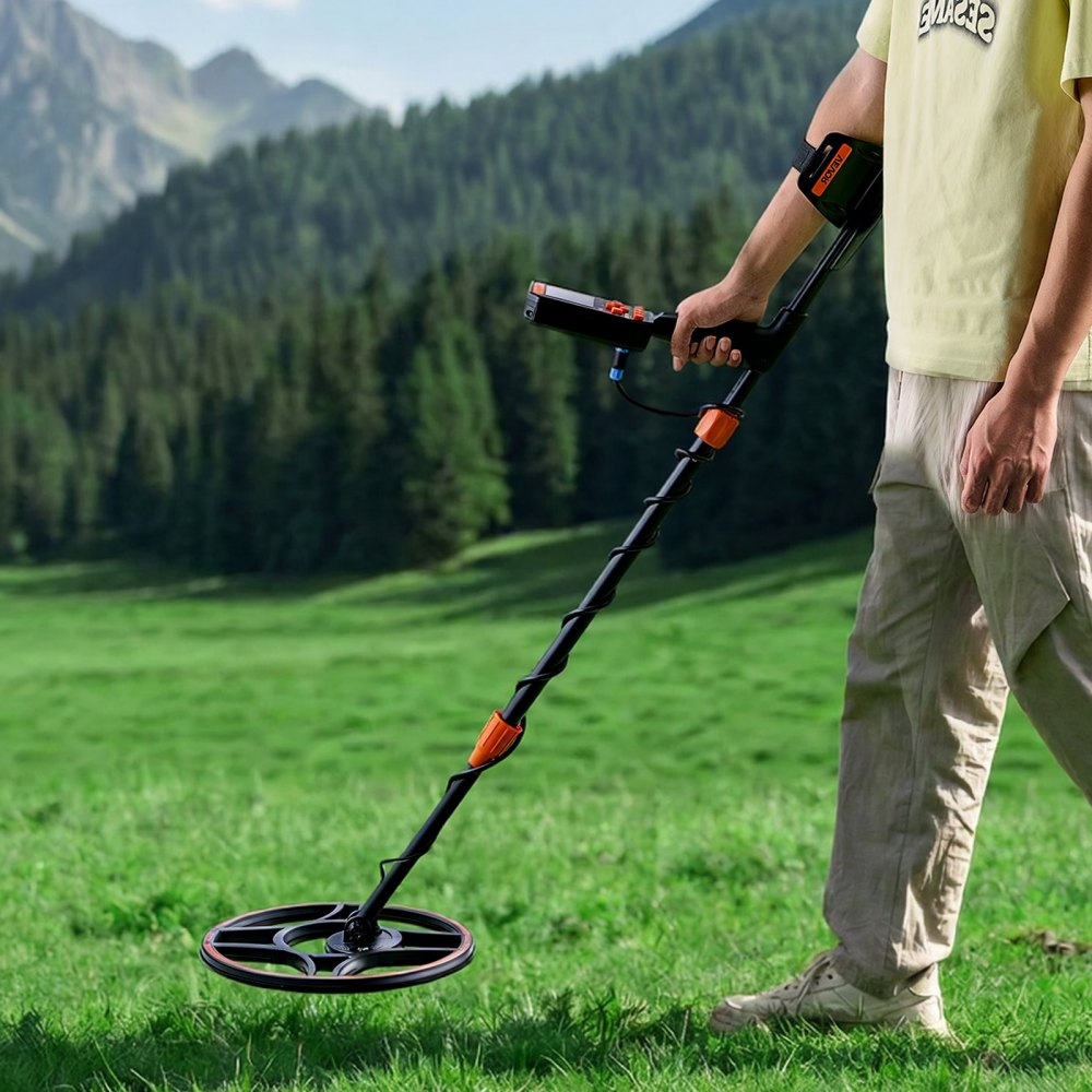 VEVOR Waterproof Metal Detector, 12", Professional High Accuracy Gold Detector for Adults, with Display, Wireless