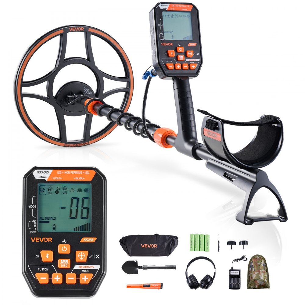 VEVOR Waterproof Metal Detector, 12", Professional High Accuracy Gold Detector for Adults, with Display, Wireless