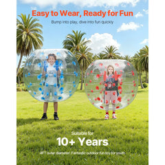 VEVOR Inflatable Bumper Balls 2-Pack, 4FT/1.2M Body Sumo Zorb Balls for Teen & Adult, 0.8mm Thick PVC Human Hamster