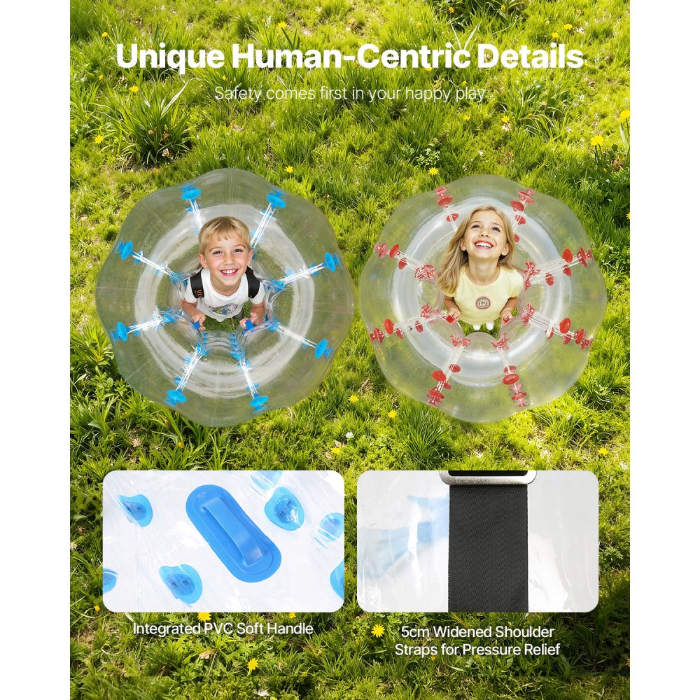 VEVOR Inflatable Bumper Balls 2-Pack, 4FT/1.2M Body Sumo Zorb Balls for Teen & Adult, 0.8mm Thick PVC Human Hamster