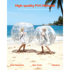 VEVOR Inflatable Bumper Balls 2-Pack, 4FT/1.2M Body Sumo Zorb Balls for Teen & Adult, 0.8mm Thick PVC Human Hamster