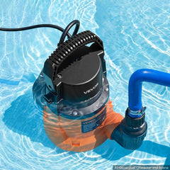 VEVOR Submersible Water Pump 0.7 HP 3300 GPH Portable Utility Sump Pump, High Flow Water Removal, with 9.84 ft Power