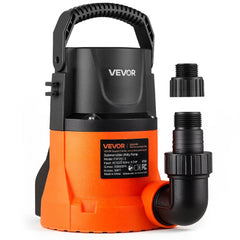 VEVOR Submersible Water Pump 0.7 HP 3300 GPH Portable Utility Sump Pump, High Flow Water Removal, with 9.84 ft Power