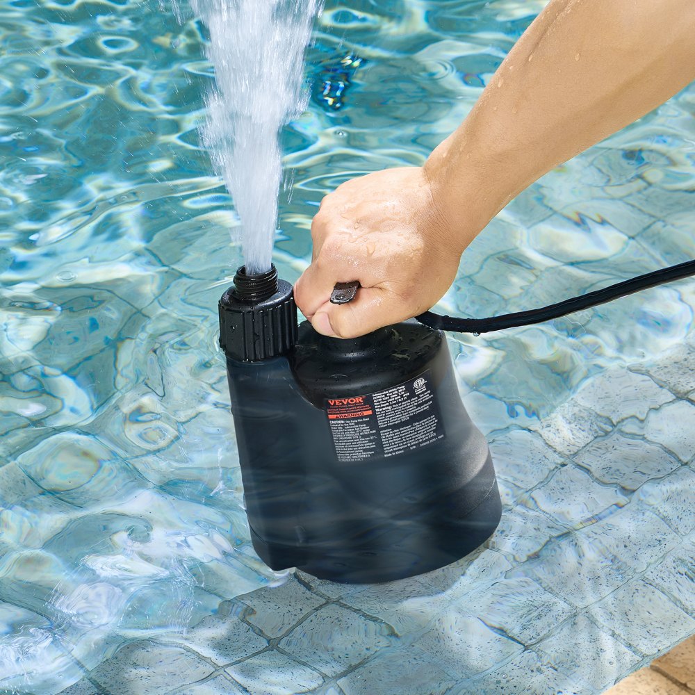 VEVOR Utility Pump, 1/3 HP, 2450 GPH High Flow, 30 ft Head, Sump Pump Submersible Water Pump Portable Utility Pump with