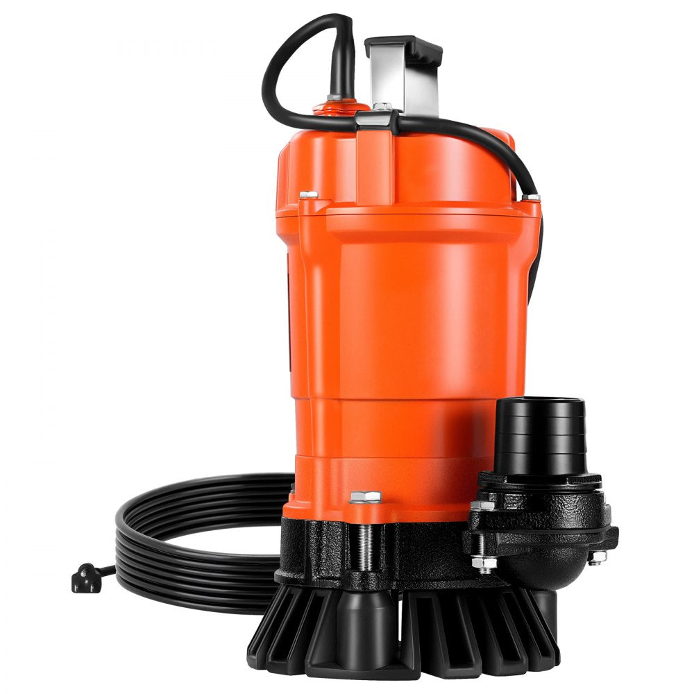 VEVOR 1/2 HP Submersible Trash Pump, 2000 GPH, 120V Cast Iron Submersible Sump Sewage Pump with 2 in Discharge, 39 ft