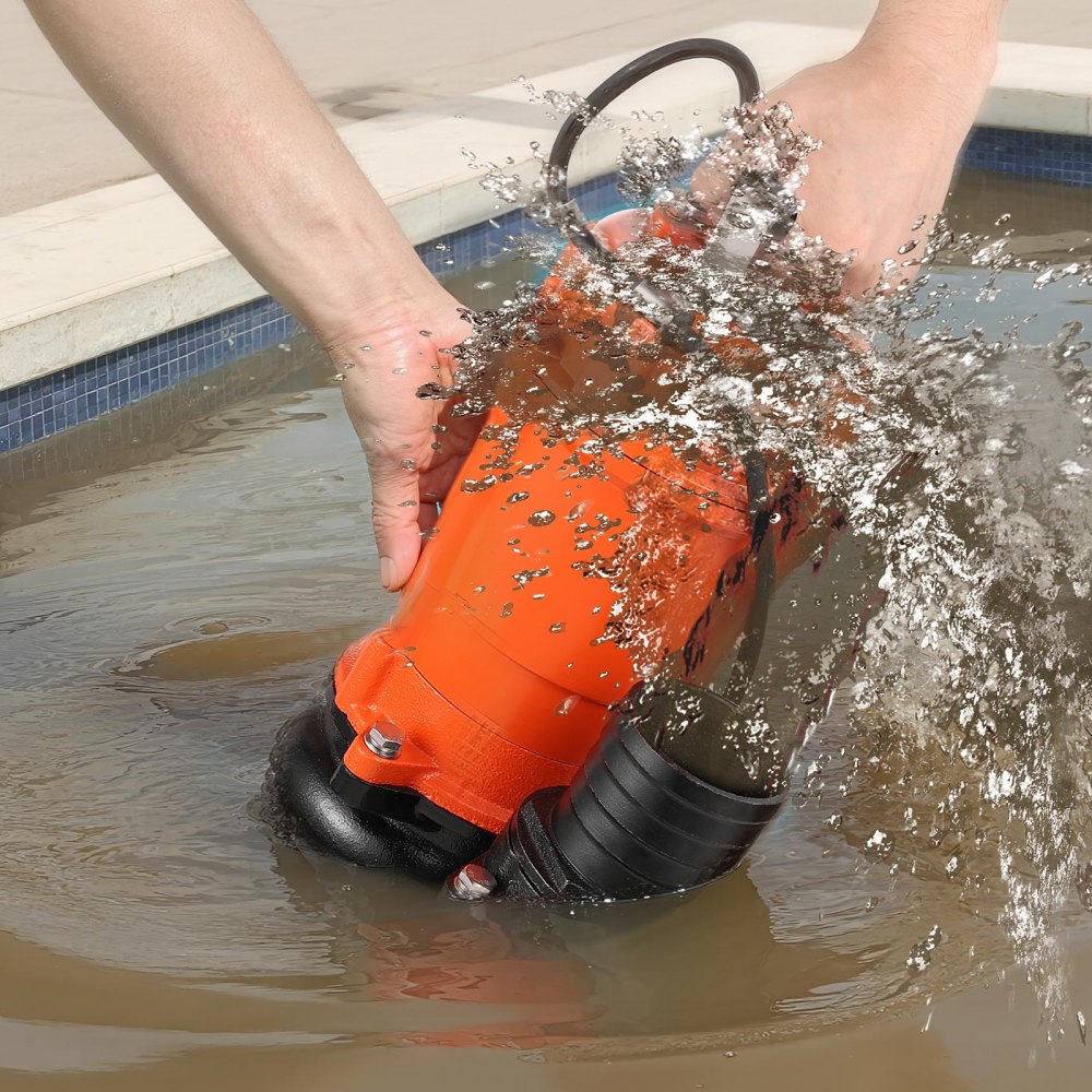 VEVOR 1 HP Submersible Trash Pump, 5000 GPH, 120V Cast Iron Submersible Sump Sewage Pump with 3 in Discharge, 40 ft Max