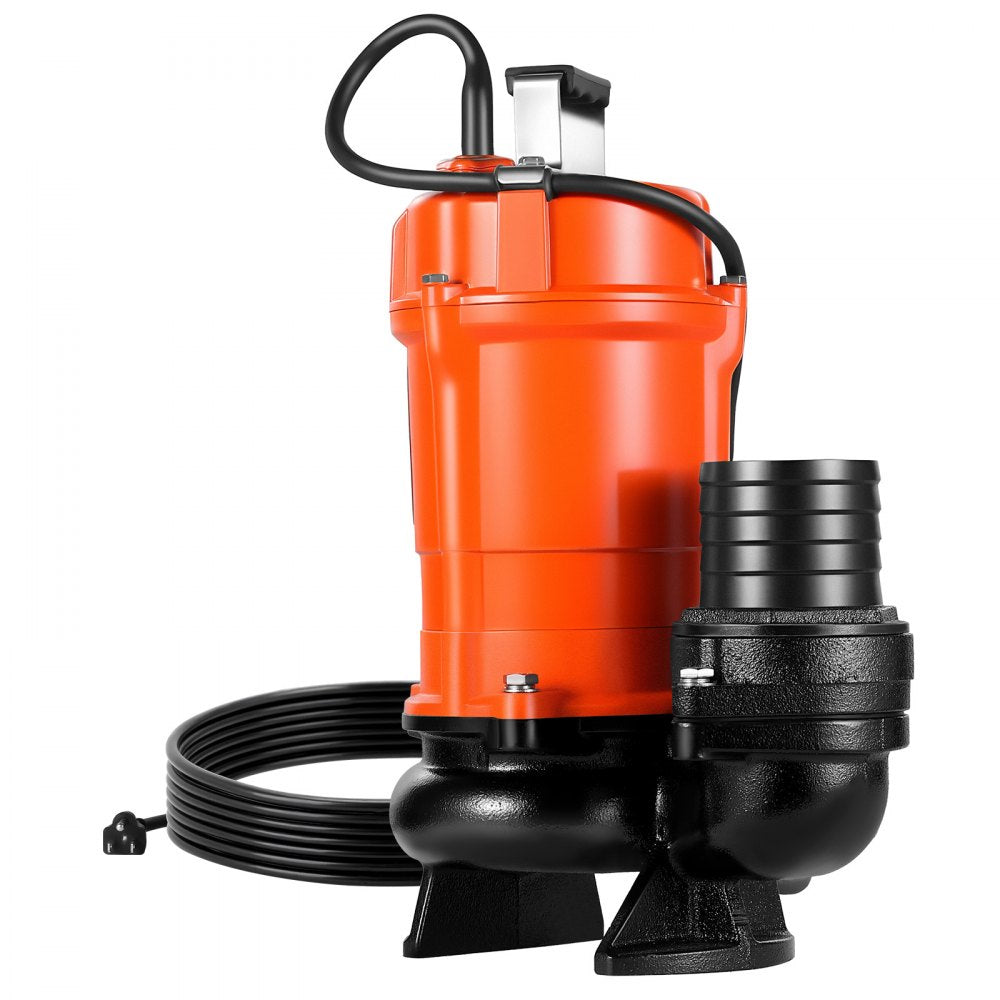 VEVOR 1 HP Submersible Trash Pump, 5000 GPH, 120V Cast Iron Submersible Sump Sewage Pump with 3 in Discharge, 40 ft Max