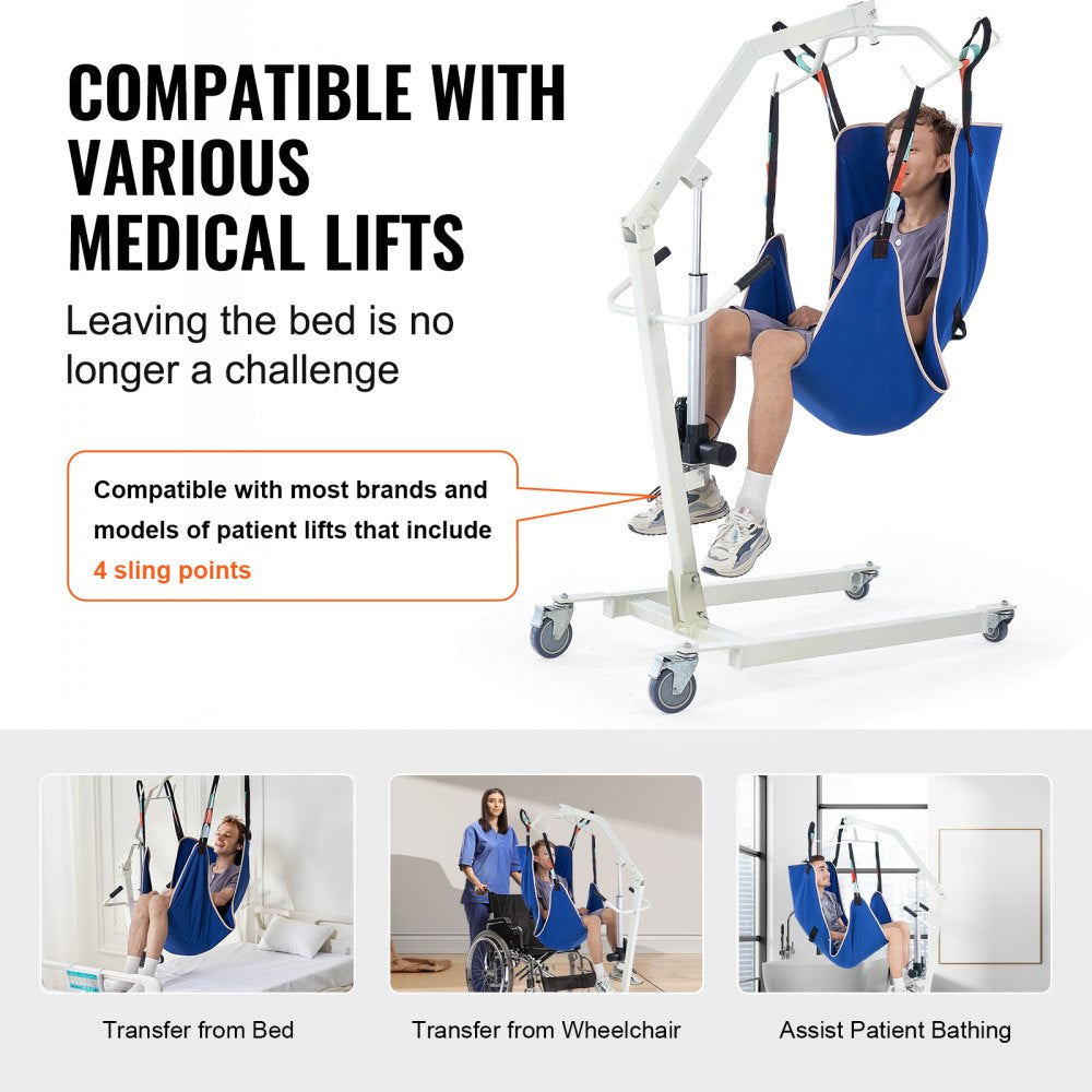 VEVOR Universal Full Body Patient Lift Sling - Medium, Patient Lift Medical Sling for Easy Transfer and Bathing