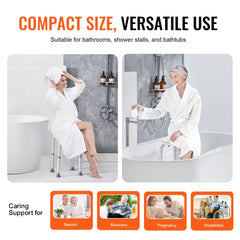 VEVOR Shower Chair for Inside Shower, Adjustable Height Shower Stool, Non-Slip Bench Bathtub Seat Stool for Elderly