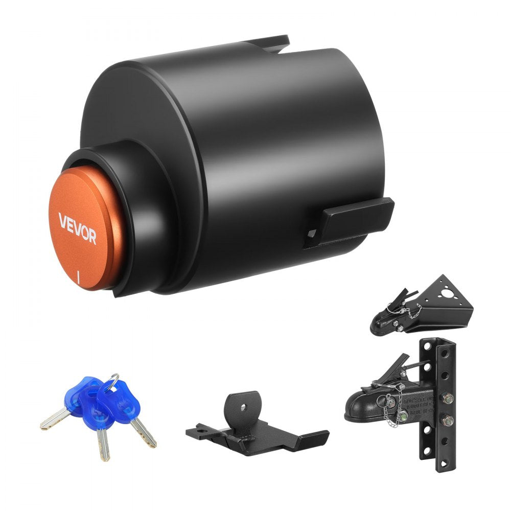 VEVOR Trailer Lock, Fits 2-5/16-Inch Cast Ball Couplers, Heavy Duty Hitch Lock with 3 Keys Secures Security Chains
