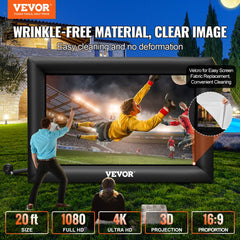 VEVOR Inflatable Movie Screen 20FT Inflatable Projector Screen for outside with 350W Air Blower Inflatable Screen