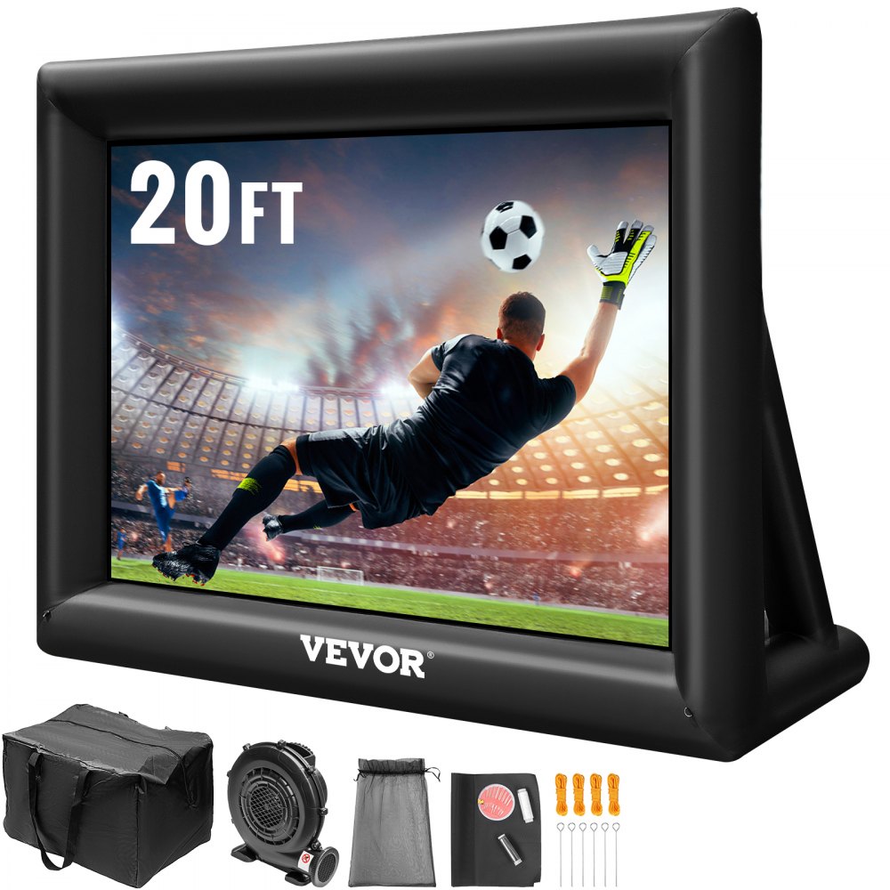 VEVOR Inflatable Movie Screen 20FT Inflatable Projector Screen for outside with 350W Air Blower Inflatable Screen