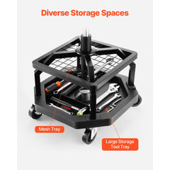 VEVOR Rolling Shop Stool, Pneumatic Garage Seat/Work Stool with 300 lbs Capacity, Adjustable Height Roller Creeper