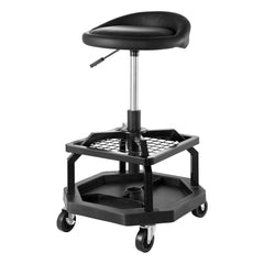 VEVOR Rolling Shop Stool, Pneumatic Garage Seat/Work Stool with 300 lbs Capacity, Adjustable Height Roller Creeper