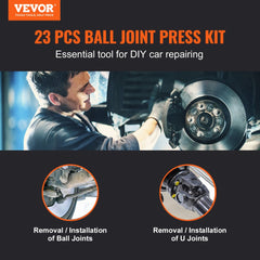 VEVOR Ball Joint Press Kit, 23 pcsTool Kit, C-press Ball joint Remove and Install Tools, for Most 2WD and 4WD Cars