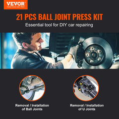 VEVOR Ball Joint Press Kit, 21 pcsTool Kit, C-press Ball joint Remove and Install Tools, for Most 2WD and 4WD Cars