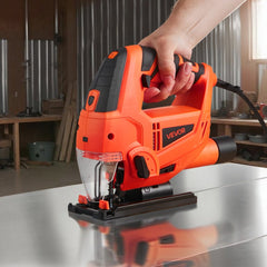 VEVOR Jig Saw, 6.5 Amp, 3000 SPM Blade Speed, Electric Jigsaw with 6 pcs Blades, LED Light, 6 Variable Speed, 0- 45°