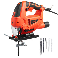 VEVOR Jig Saw, 6.5 Amp, 3000 SPM Blade Speed, Electric Jigsaw with 6 pcs Blades, LED Light, 6 Variable Speed, 0- 45°