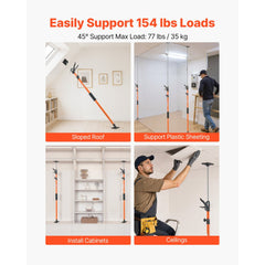 VEVOR Cabinet Jack Support Pole, 8-Pack, 45.7-114.2 Inch Steel Telescopic Quick Support Rod, Adjustable 3rd Hand System