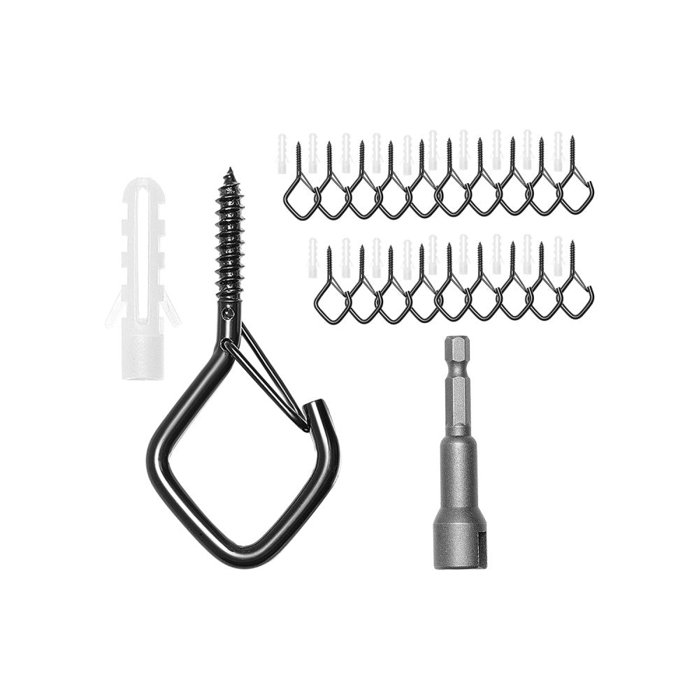 VEVOR 20 PCS Q-Hanger Hooks, 2.17 in Q Hanger String Light Hooks Outdoor, Heavy Duty Outdoor Screw Hooks with Security
