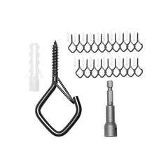 VEVOR 20 PCS Q-Hanger Hooks, 2.17 in Q Hanger String Light Hooks Outdoor, Heavy Duty Outdoor Screw Hooks with Security