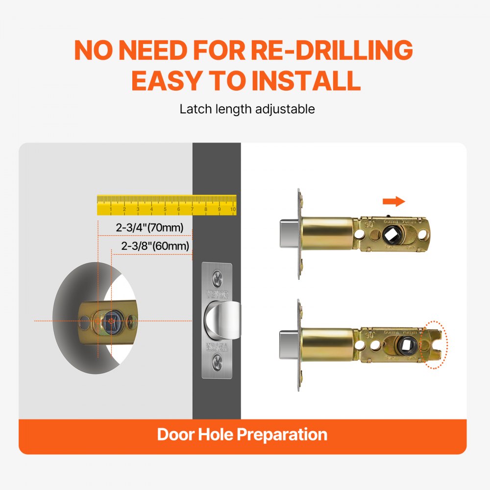 VEVOR Door Knob and Deadbolt Set, Satin Nickel Entry Door Knob and Single Cylinder Deadbolt Combo Pack, Fit for 1-3/8"