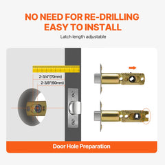 VEVOR Door Knob and Deadbolt Set, Satin Nickel Entry Door Knob and Single Cylinder Deadbolt Combo Pack, Fit for 1-3/8"