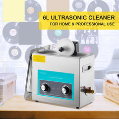 VEVOR Ultrasonic Vinyl Record Cleaner 6L 40kHz Vinyl Ultrasonic Cleaning Machine Knob Control Record Ultrasonic Cleaner