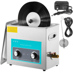 VEVOR Ultrasonic Vinyl Record Cleaner 6L 40kHz Vinyl Ultrasonic Cleaning Machine Knob Control Record Ultrasonic Cleaner