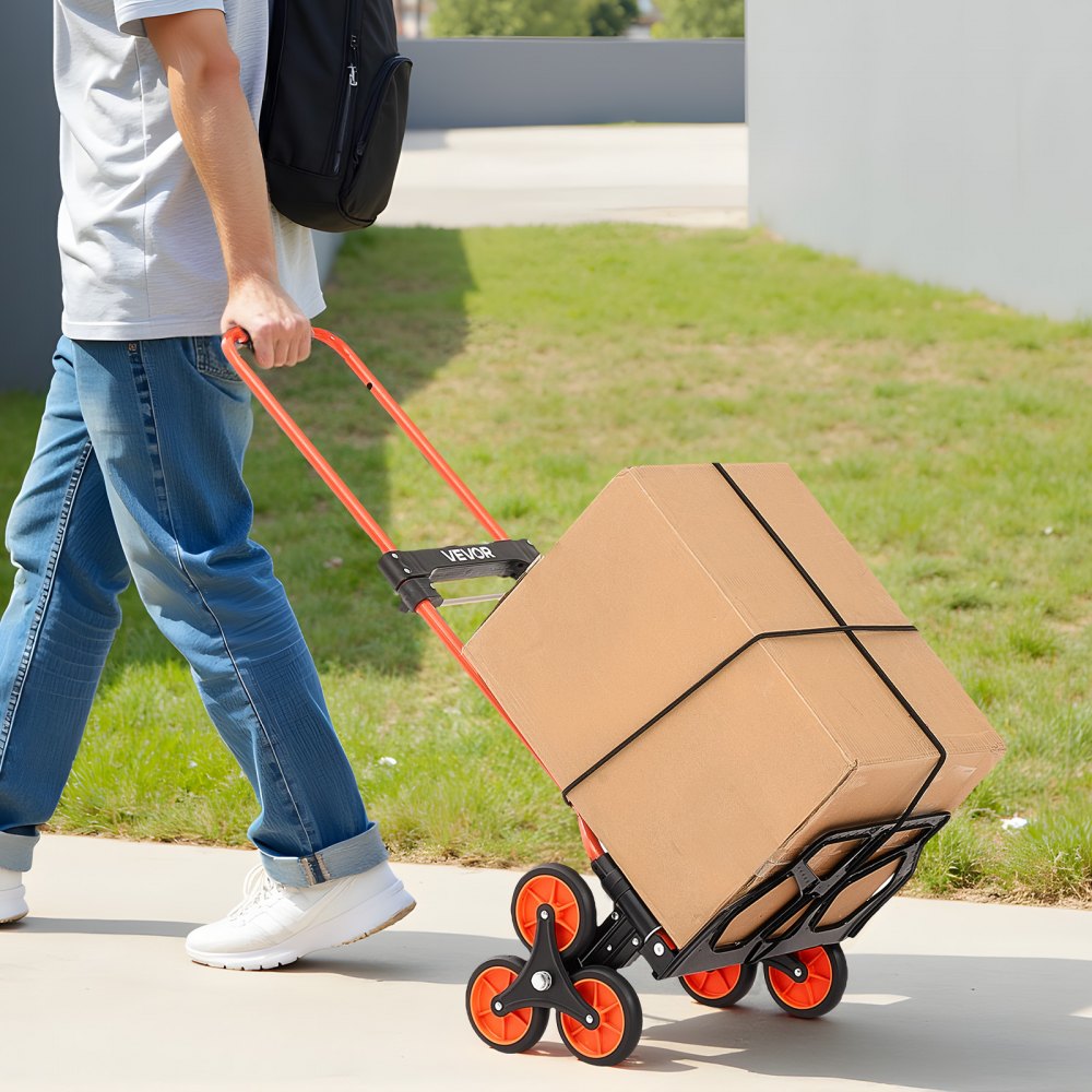 VEVOR Stair Climbing Cart, 260 lbs Capacity, Portable Folding Trolley Cart, For Home, Groceries, and Warehouse, with