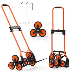 VEVOR Stair Climbing Cart, 260 lbs Capacity, Portable Folding Trolley Cart, For Home, Groceries, and Warehouse, with