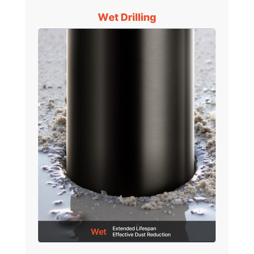 VEVOR Core Drill Bit, 1-1/2 inch Diameter, 14 inch Drilling Depth, 1-1/4 in-7 Internal Thread, High-Precision Welding