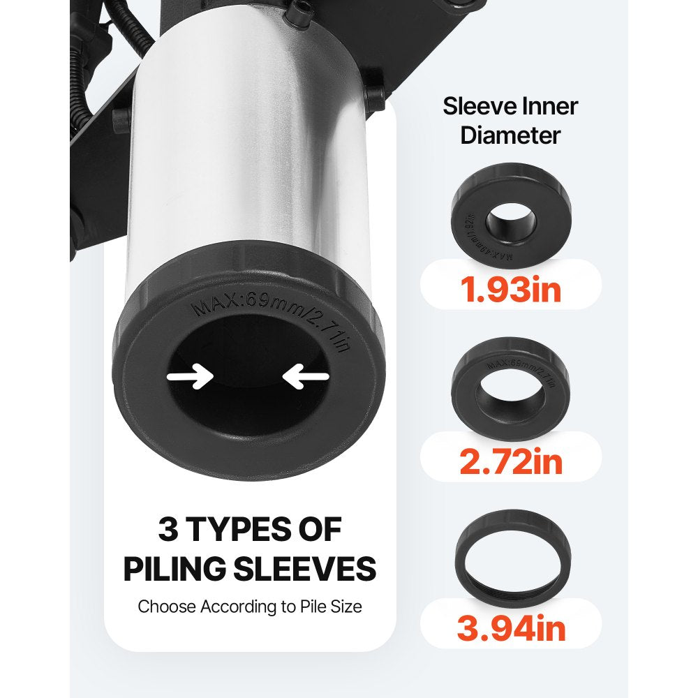 VEVOR Gas Powered T Post Driver, 37.7cc 4-Stroke Engine Efficient Post Pounder with 3 Piling Sleeves