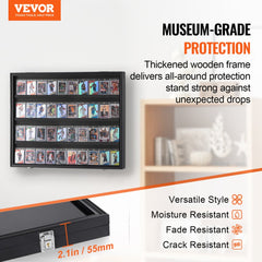 VEVOR 36 Graded Sports Card Display Case, 30.5x24.3x2.1 in, Baseball Card Display Frame with 98% UV Protection Clear