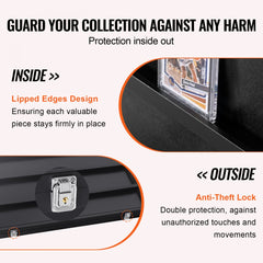 VEVOR 36 Graded Sports Card Display Case, 30.5x24.3x2.1 in, Baseball Card Display Frame with 98% UV Protection Clear