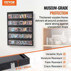 VEVOR 35 Graded Sports Card Display Case, 24.3x30.5x2.1 in, Baseball Card Display Frame with 98% UV Protection Clear