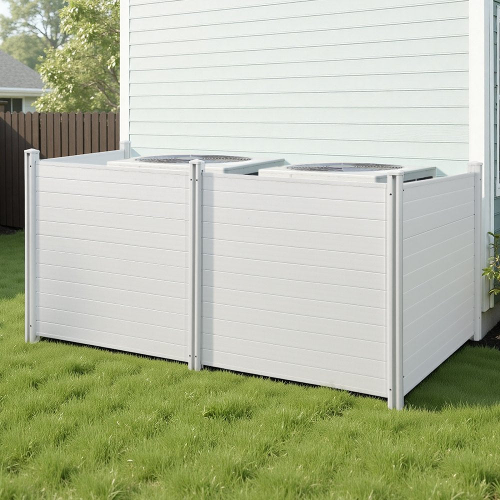VEVOR 4 Panels Outdoor Privacy Screen, 50 x 50 in Air Conditioner Fence with 27.6 in Ground Stakes, Pool Equipment