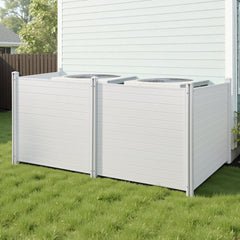 VEVOR 4 Panels Outdoor Privacy Screen, 50 x 50 in Air Conditioner Fence with 27.6 in Ground Stakes, Pool Equipment